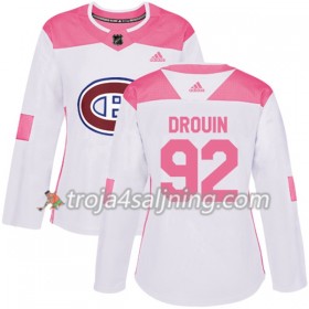 Montreal Canadiens tröja Jonathan Drouin 92 Vit 2017-2018 Adidas Rosa Fashion Authentic - Dame NHL Tröjor